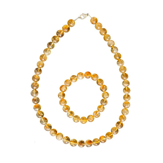Parure in citrino – Perle sferiche da 10 mm