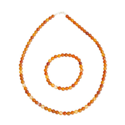 Parure in corniola – Perle sferiche da 6 mm