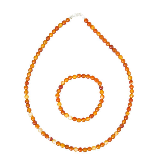 Parure in corniola – Perle sferiche da 6 mm