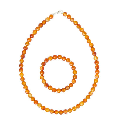 Parure in corniola – Perle sferiche da 8 mm