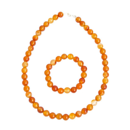 Parure in corniola – Perle sferiche da 10 mm