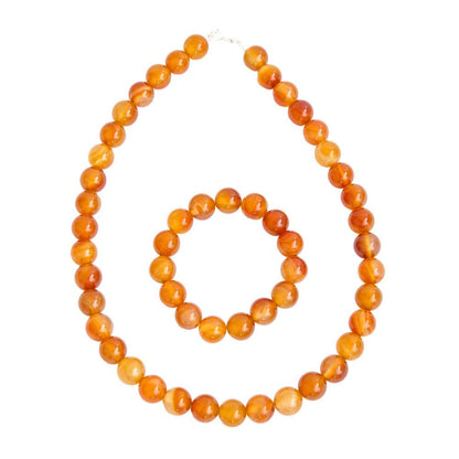 Parure in corniola – Perle sferiche da 12 mm