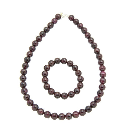Parure in granato rosso – Perle sferiche da 10 mm