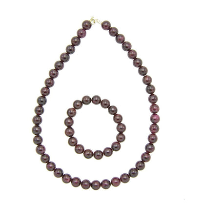 Parure in granato rosso – Perle sferiche da 10 mm