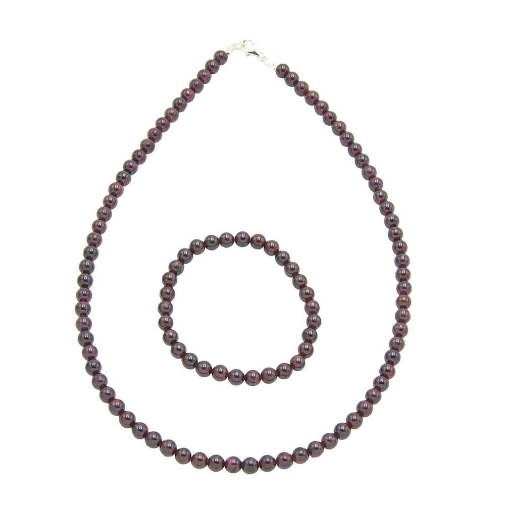 Parure in granato rosso – Perle sferiche da 6 mm
