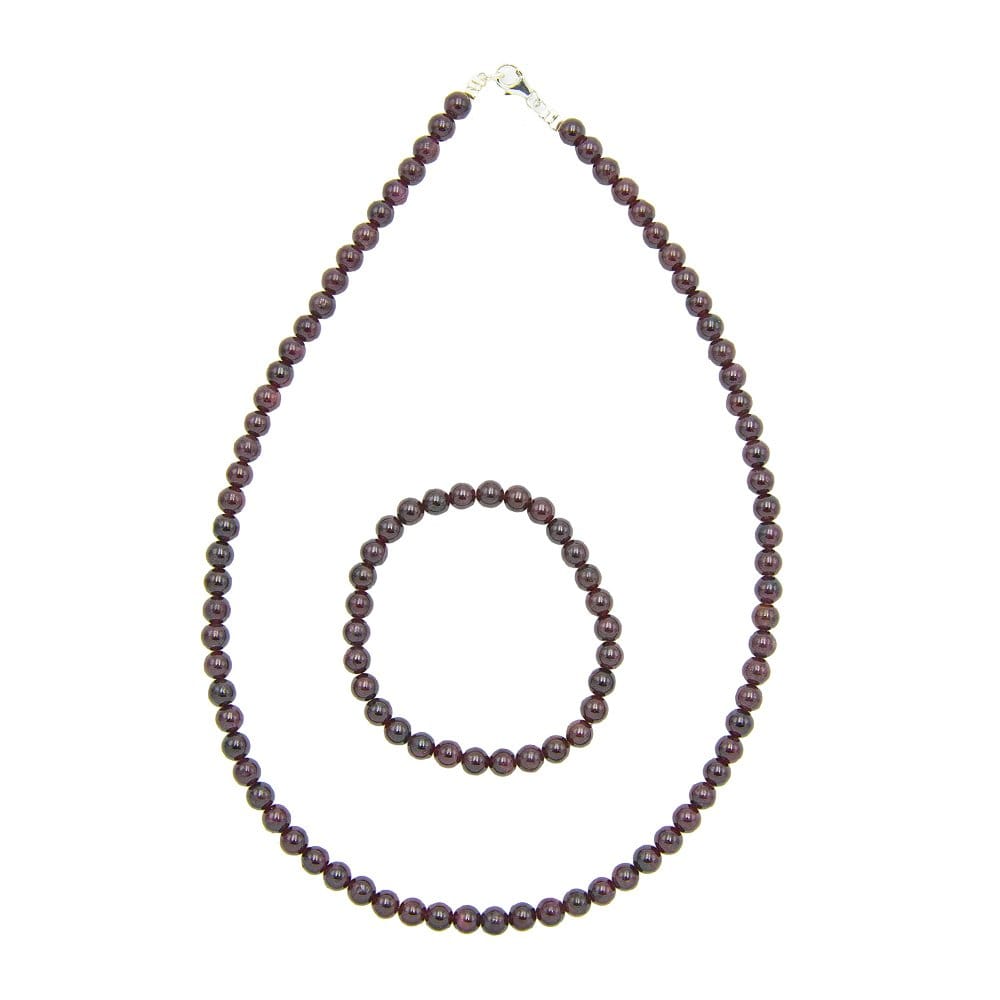 Parure in granato rosso – Perle sferiche da 6 mm
