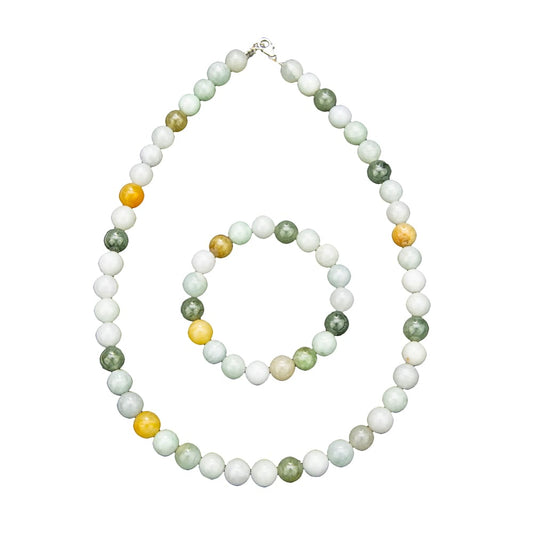 Parure in giada verde – Perle sferiche da 10 mm