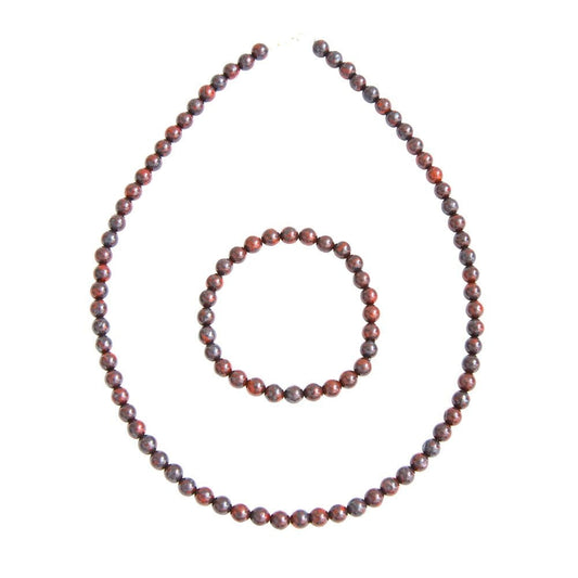 Parure in diaspro brecciato – Perle sferiche da 6 mm
