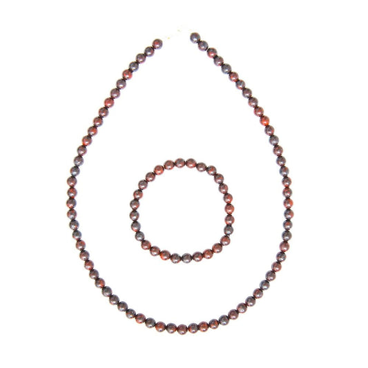 Parure in diaspro brecciato – Perle sferiche da 6 mm