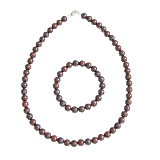 Parure in diaspro brecciato – Perle sferiche da 8 mm
