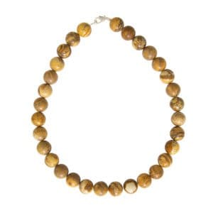 Collana in diaspro paesaggistico – Perle sferiche da 14 mm