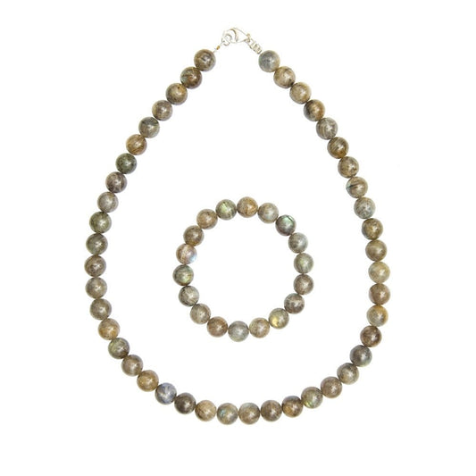 Parure in labradorite – Perle sferiche da 10 mm