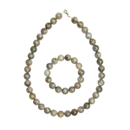 Parure in labradorite – Perle sferiche da 12 mm