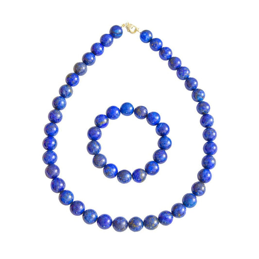 Parure in lapislazzuli – Perle sferiche da 12 mm