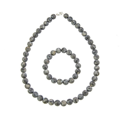 Parure in larvikite – Perle sferiche da 10 mm
