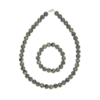 Parure in larvikite – Perle sferiche da 10 mm