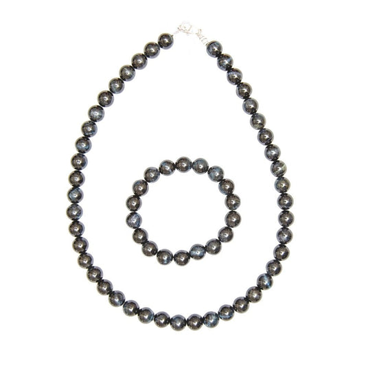 Parure in occhio di falco – Perle sferiche da 10 mm