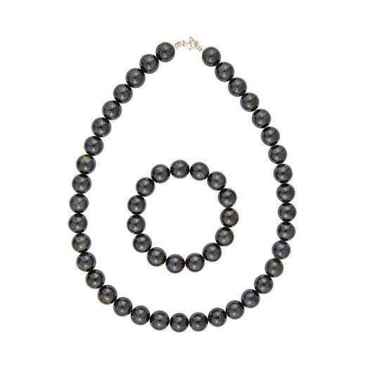 Parure in occhio di falco – Perle sferiche da 12 mm