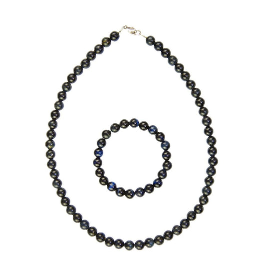 Parure in occhio di falco – Perle sferiche da 8 mm