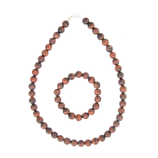 Parure in occhio di toro – Perle sferiche da 10 mm