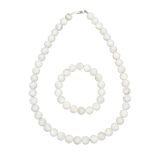 Parure in pietra di luna – Perle sferiche da 10 mm