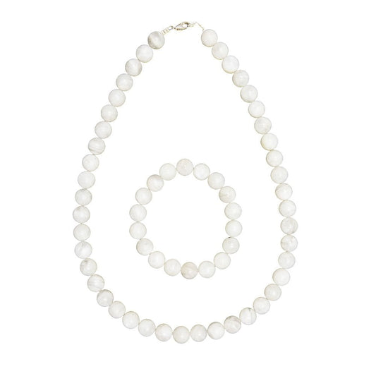 Parure in pietra di luna – Perle sferiche da 10 mm