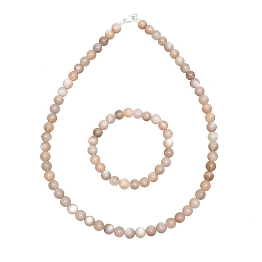Parure in pietra del sole – Perle sferiche da 8 mm