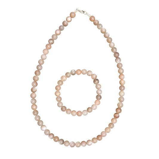 Parure in pietra del sole – Perle sferiche da 8 mm