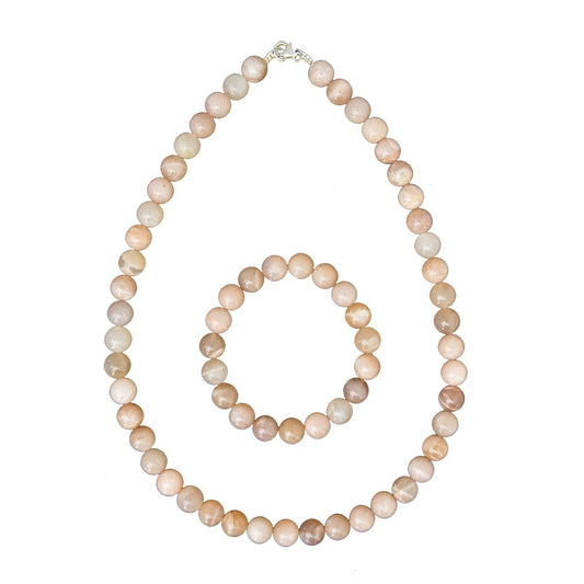 Parure in pietra del sole – Perle sferiche da 10 mm