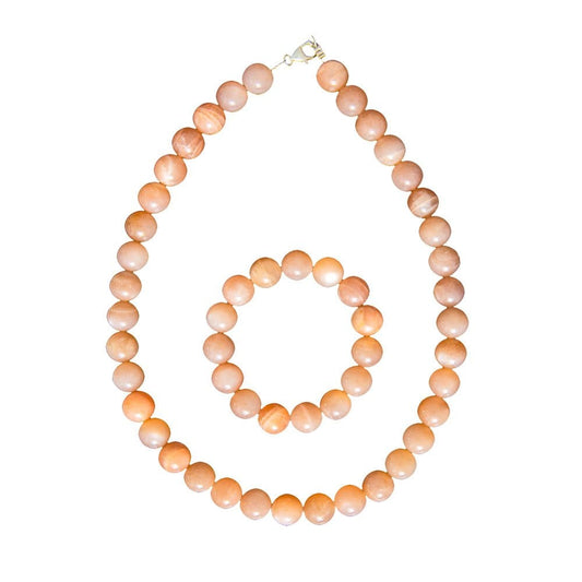 Parure in pietra del sole – Perle sferiche da 12 mm
