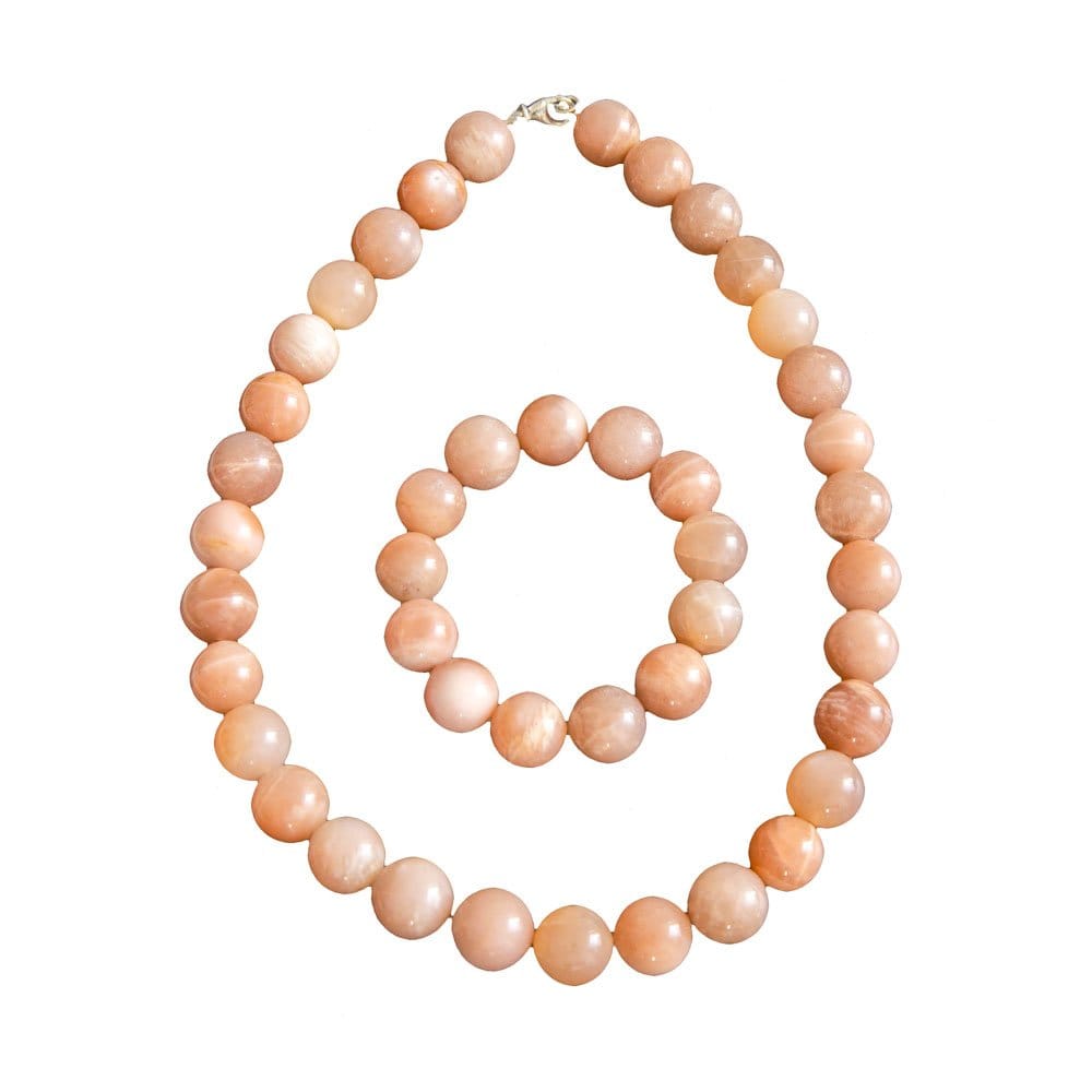 Parure in pietra del sole – Perle sferiche da 14 mm