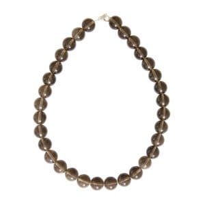 Collana in quarzo affumicato – Perle sferiche da 14 mm