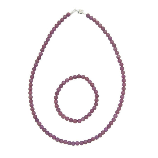 Parure in rubino – Perle sferiche da 6 mm