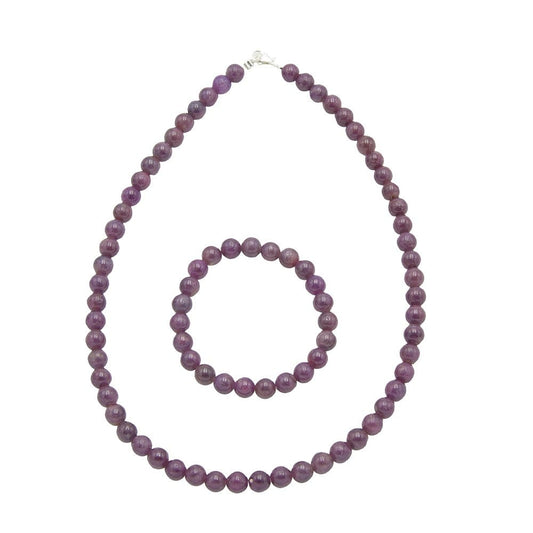 Parure in rubino – Perle sferiche da 8 mm