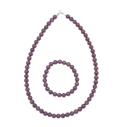 Parure in rubino – Perle sferiche da 8 mm
