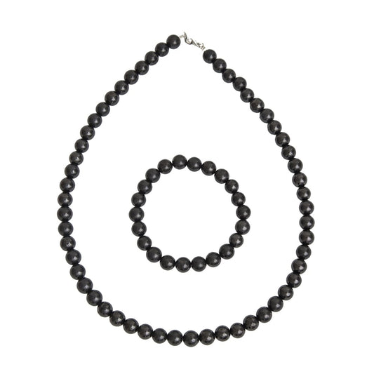 Parure in shungite – Perle sferiche da 8 mm