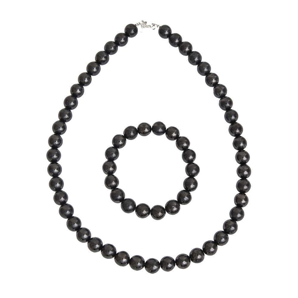Parure in shungite – Perle sferiche da 10 mm