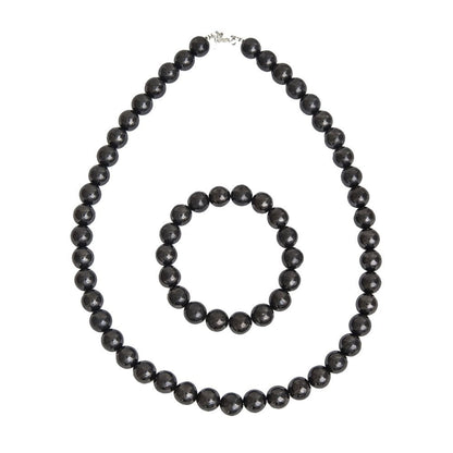 Parure in shungite – Perle sferiche da 10 mm