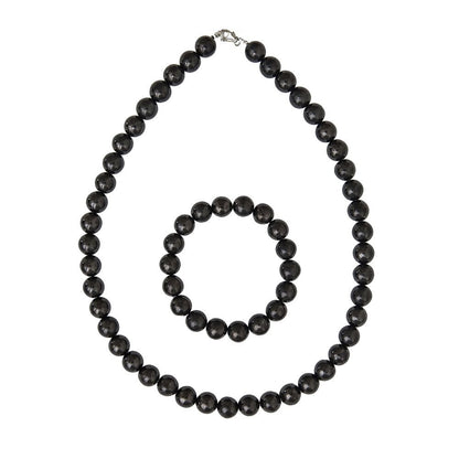 Parure in shungite – Perle sferiche da 10 mm