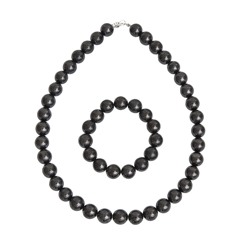 Parure in shungite – Perle sferiche da 12 mm