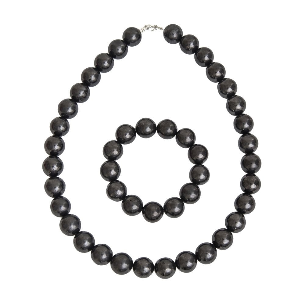 Parure in shungite – Perle sferiche da 14 mm