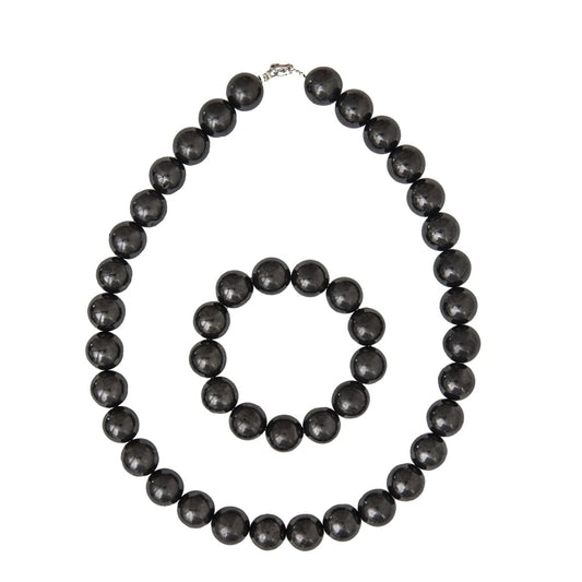 Parure in shungite – Perle sferiche da 14 mm