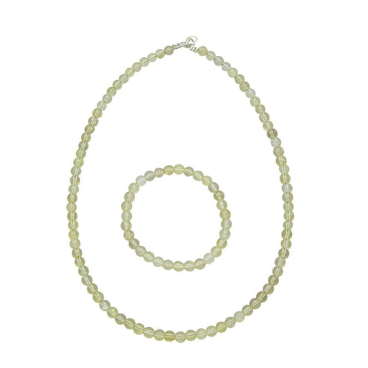 Parure in topazio limone – Perle sferiche da 6 mm