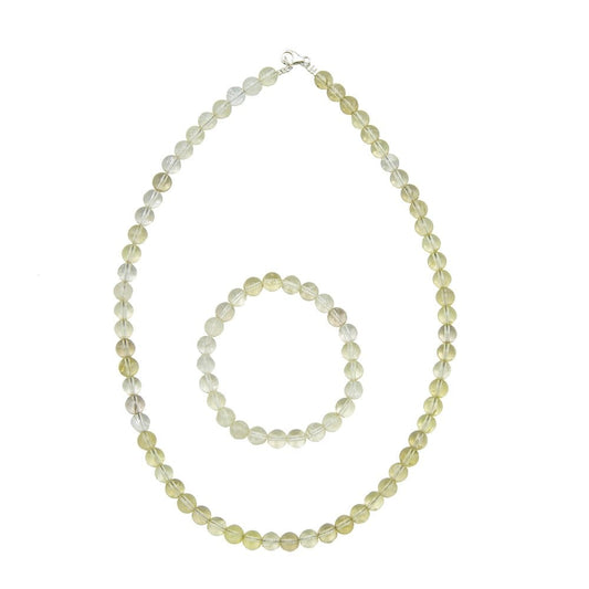 Parure in topazio limone – Perle sferiche da 8 mm