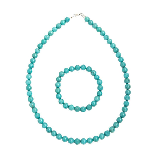 Parure in turchese stabilizzata – Perle sferiche da 8 mm