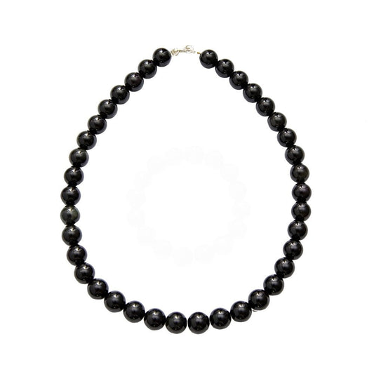 Collana in agata nera – Perle sferiche da 12 mm