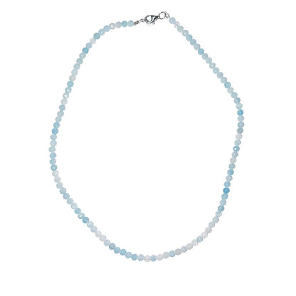 Collana in acquamarina – Perline sfaccettate 4 mm – 45 cm