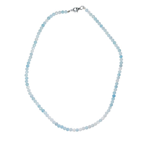 Collana in acquamarina – Perline sfaccettate 4 mm – 45 cm