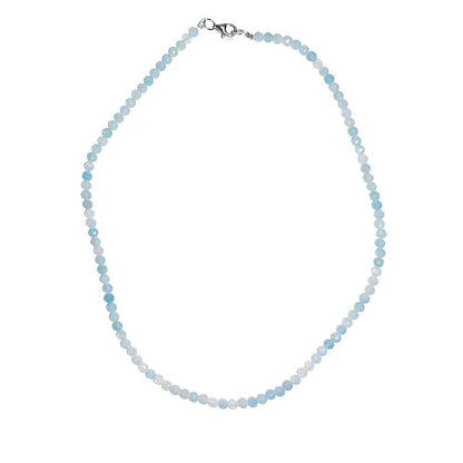 Collana in acquamarina – Perline sfaccettate 4 mm – 45 cm