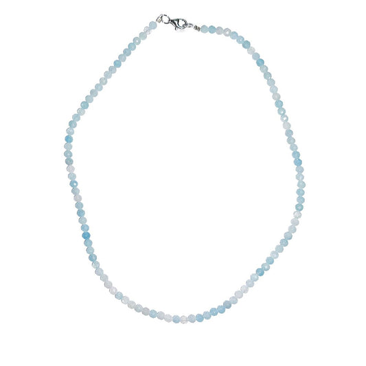 Collana in acquamarina – Perline sfaccettate 4 mm – 45 cm